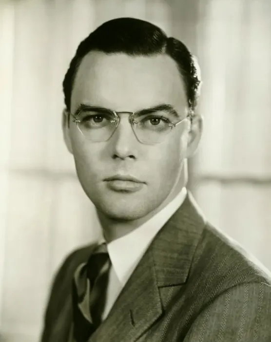 Framed Print : Young businessman in spectacles, (B&W), portrait