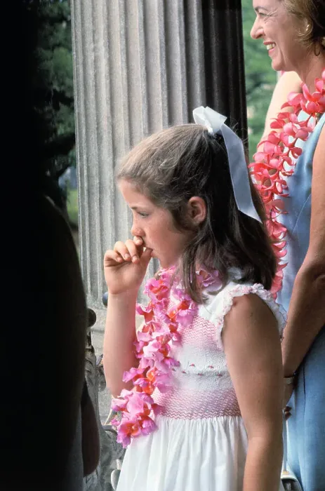 Framed Print : Young Caroline Kennedy Watching Parade While Sucking Her Thumb