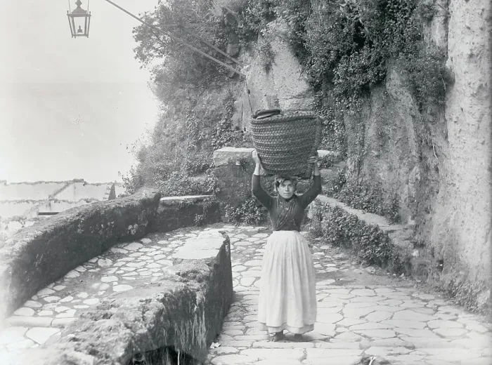 Framed Print : Young Charcoal Girl Carrying Basket as a Fuel Vendor