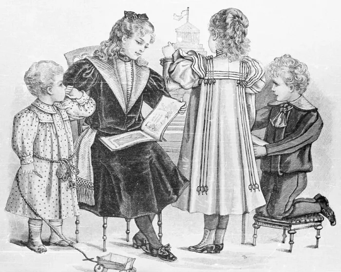 Framed Print : Young Children in Different Outfits Kneeling Together Framed Print : Young Children in Different Outfits Kneeling Together
