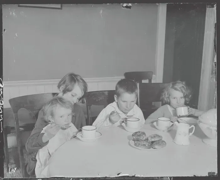 Framed Print : Young Children Eating Food Framed Print : Young Children Eating Food