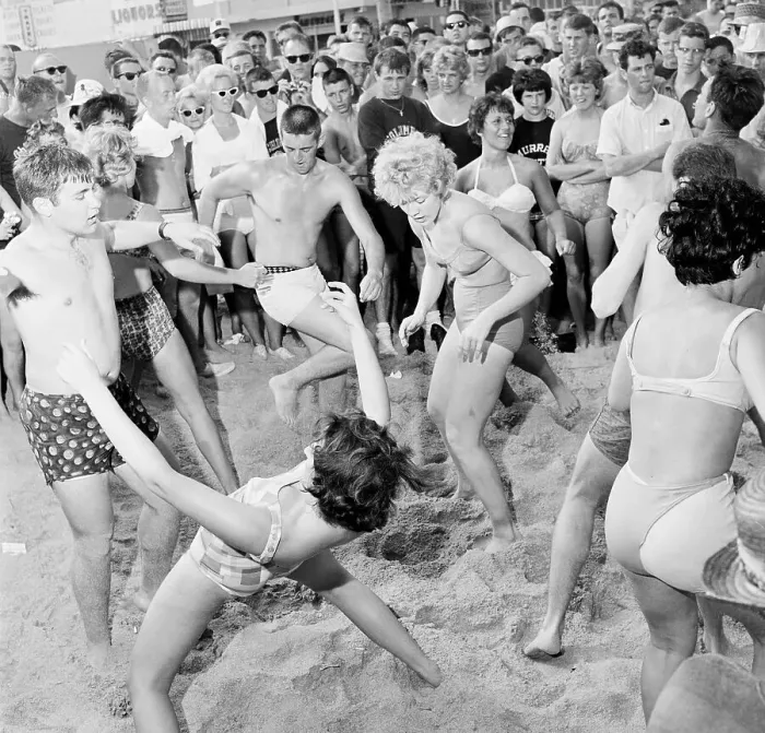 Framed Print : Young Collegians Enjoying the Beach at Spring Break Framed Print : Young Collegians Enjoying the Beach at Spring Break
