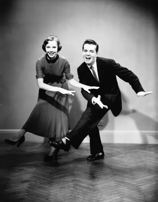 Framed Print : Young couple dancing in empty room, (B&W) Framed Print : Young couple dancing in empty room, (B&W)
