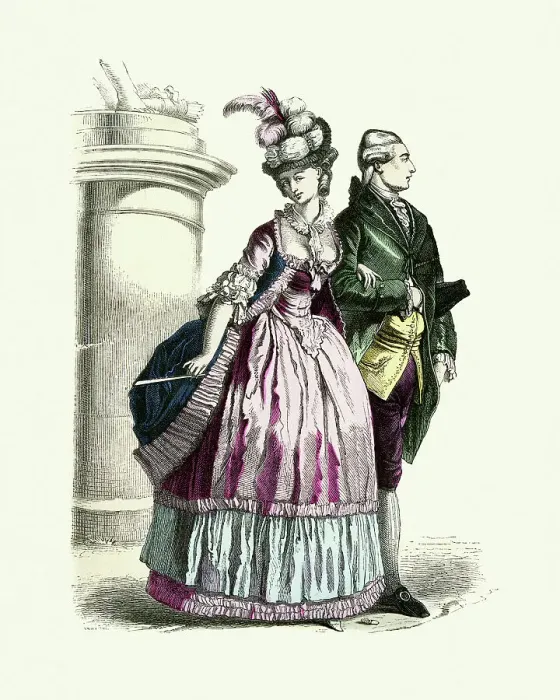 Framed Print : Young couple in the fashion of mid 18th Century Framed Print : Young couple in the fashion of mid 18th Century