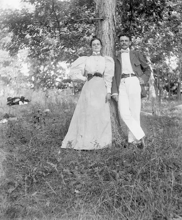 Framed Print : Young Couple Leaning Against Tree Framed Print : Young Couple Leaning Against Tree
