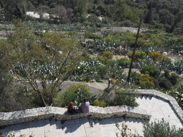 Framed Print : Young Couple Sitting Along The Stairway To Lycabettus Hill in Athens