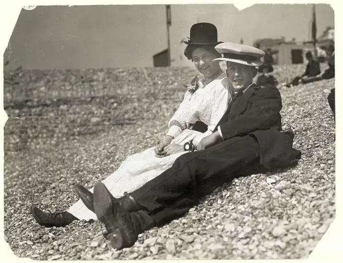 Framed Print : Young Couple Trading Hats Framed Print : Young Couple Trading Hats