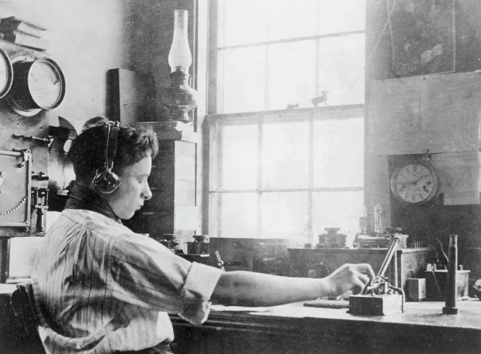 Framed Print : Young David Sarnoff Operating Telegraph on Nantucket Island Framed Print : Young David Sarnoff Operating Telegraph on Nantucket Island
