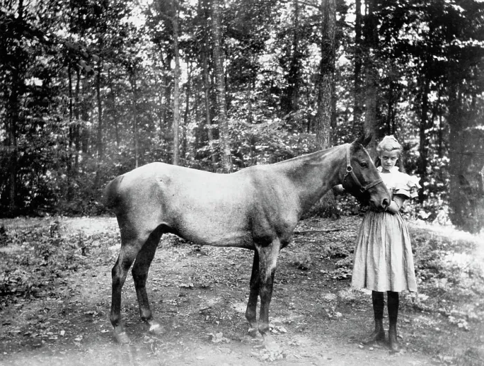 Framed Print : Young Eleanor Roosevelt with Her Horse Framed Print : Young Eleanor Roosevelt with Her Horse