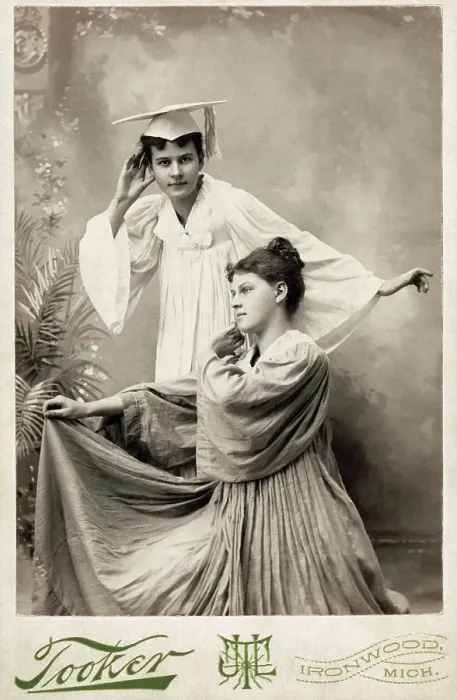 Framed Print : Young Female Graduates Posing to Enter the World Framed Print : Young Female Graduates Posing to Enter the World