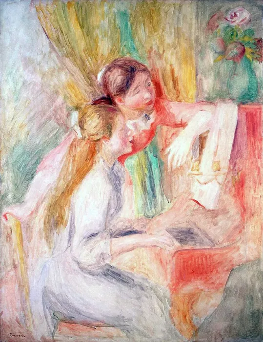 Framed Print : Young Girls at the Piano, 1892. Artist: Pierre-Auguste Renoir Framed Print : Young Girls at the Piano, 1892. Artist: Pierre-Auguste Renoir