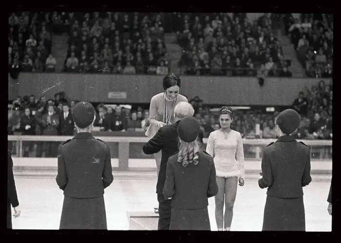 Framed Print : Young Ice Skaters Being Awarded Olympic Medals Framed Print : Young Ice Skaters Being Awarded Olympic Medals