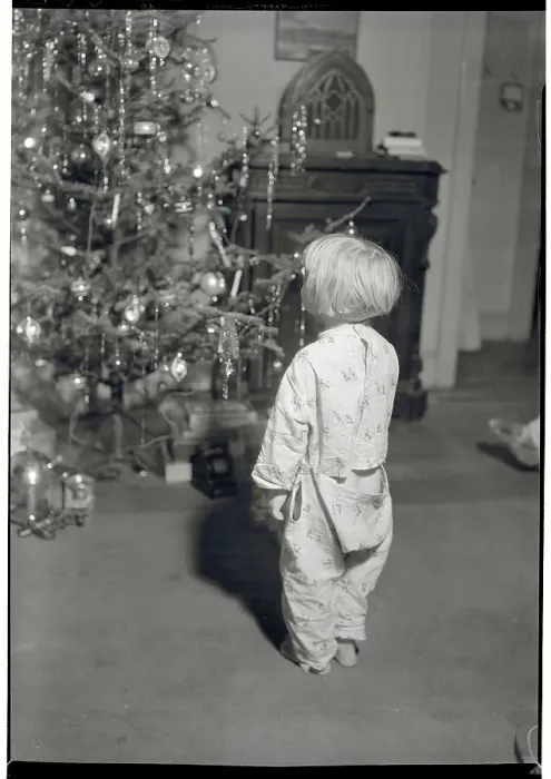 Framed Print : Young Jessie Douglas Mesmerized by Christmas Tree Framed Print : Young Jessie Douglas Mesmerized by Christmas Tree
