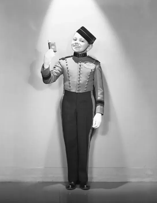 Framed Print : Young Johnny Bellhop in Philip Morris Advertisment