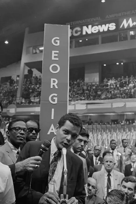 Framed Print : Young Julian Bond Speaking At Microphone Framed Print : Young Julian Bond Speaking At Microphone