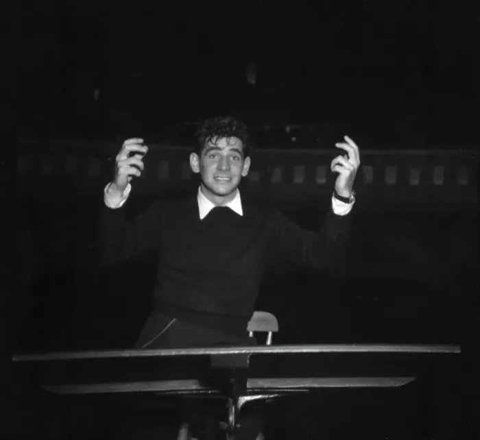 Framed Print : Young Leonard Bernstein Conducting Framed Print : Young Leonard Bernstein Conducting