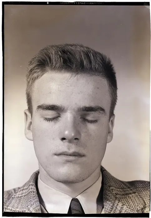 Framed Print : Young Man with Eyes Closed Framed Print : Young Man with Eyes Closed