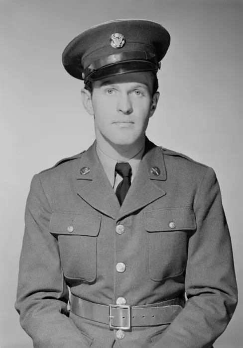 Framed Print : Young man in military uniform, portrait Framed Print : Young man in military uniform, portrait
