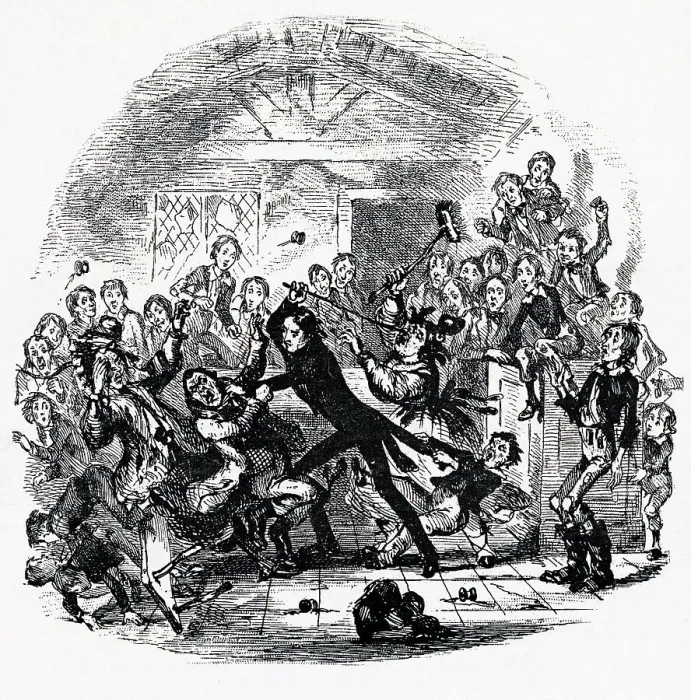 Framed Print : Young Man Thrashing Schoolmaster Framed Print : Young Man Thrashing Schoolmaster