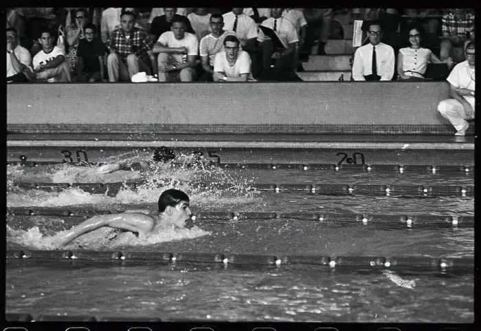 Framed Print : Young Mark Spitz Swimming in Race