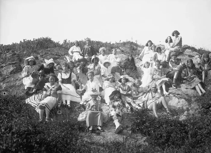 Framed Print : Young Party Goers on Hillside Framed Print : Young Party Goers on Hillside