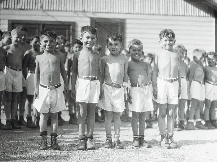 Framed Print : Young Patients Standing at Attention Framed Print : Young Patients Standing at Attention