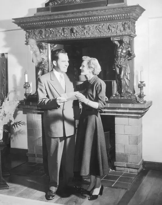 Framed Print : Young Richard Nixon with Fiancee Framed Print : Young Richard Nixon with Fiancee