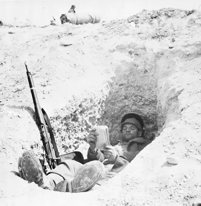 Framed Print : Young Soldier in Trenches Framed Print : Young Soldier in Trenches