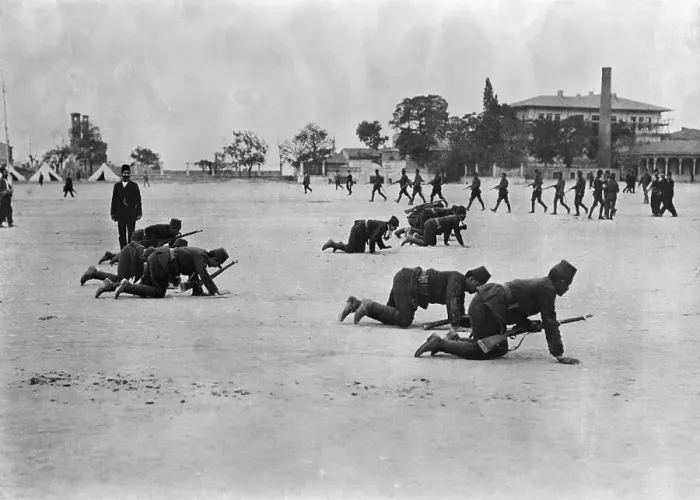 Framed Print : Young Soldiers Learning to Take Cover Framed Print : Young Soldiers Learning to Take Cover