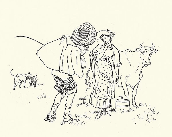 The young Squire flirting with the Milkmaid