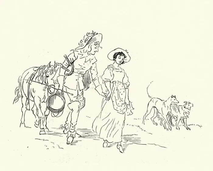 Framed Print : The young Squire flirting with the Milkmaid