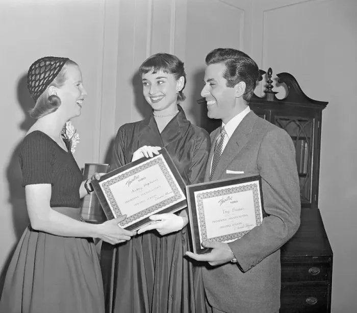 Framed Print : Young Stage Actors Holding Acting Awards Framed Print : Young Stage Actors Holding Acting Awards