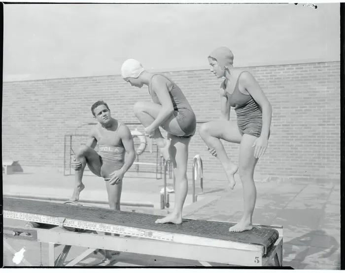 Framed Print : Young Swimmers by Swimming Pool Framed Print : Young Swimmers by Swimming Pool