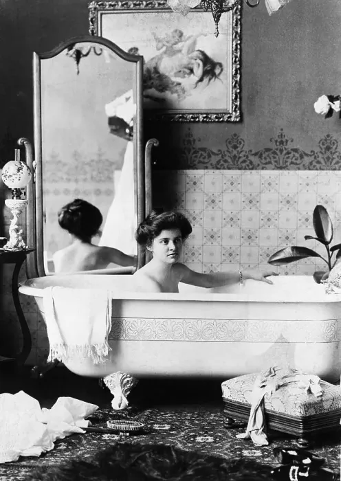 Framed Print : Young Woman in Her Bath, ca. 1900 Framed Print : Young Woman in Her Bath, ca. 1900