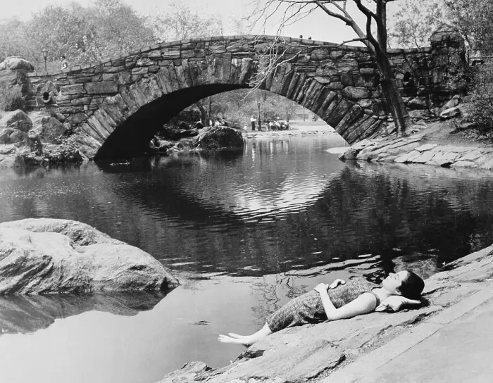 Framed Print : Young Woman Enjoying the Weather in Central Park Framed Print : Young Woman Enjoying the Weather in Central Park