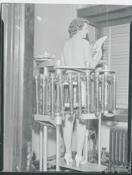Framed Print : Young Woman Inside Spa Steamer Framed Print : Young Woman Inside Spa Steamer