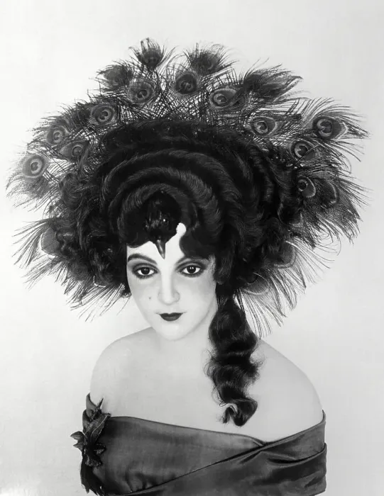 Framed Print : Young Woman Modeling Peacockfeather Headdress. March 31, 1922 Framed Print : Young Woman Modeling Peacockfeather Headdress. March 31, 1922