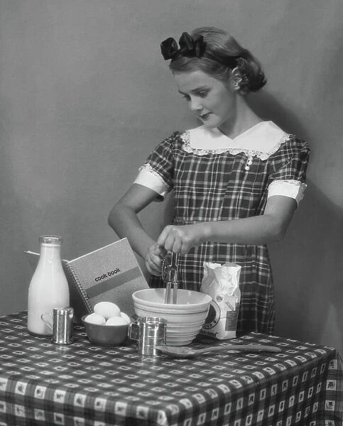 Young woman preparing food