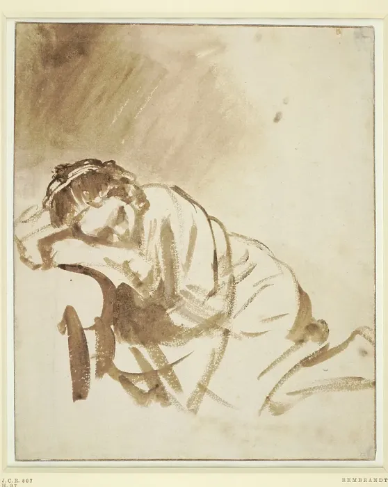 Framed Print : A young woman sleeping (Hendrickje Stoffels), ca 1654 Framed Print : A young woman sleeping (Hendrickje Stoffels), ca 1654