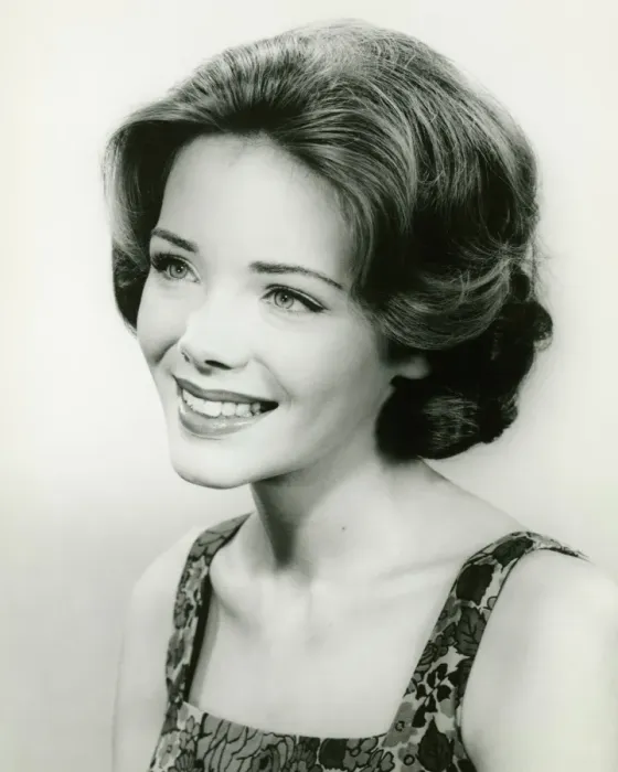 Framed Print : Young woman smiling, (B&W), (Portrait)