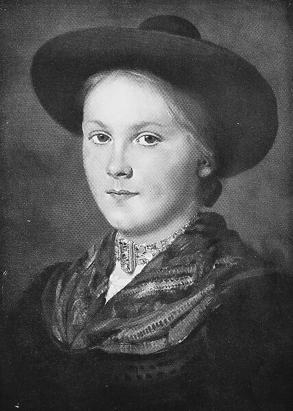 Young woman from Tyrol, Tyrolean, Austria, Historical, digital reproduction of an original 19th century painting, original date not known