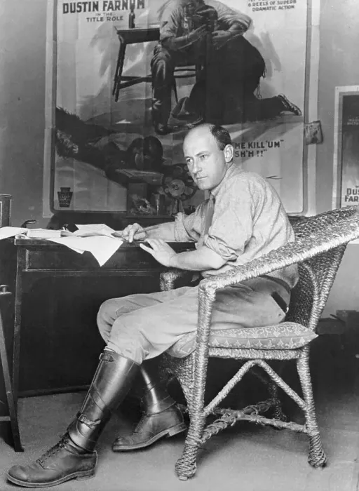 Framed Print : Younger Cecil B. DeMille Sitting at Desk