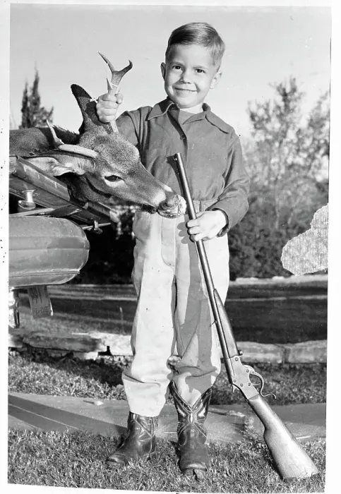 Framed Print : Youngest Deer Hunter in Texas With his First Kill