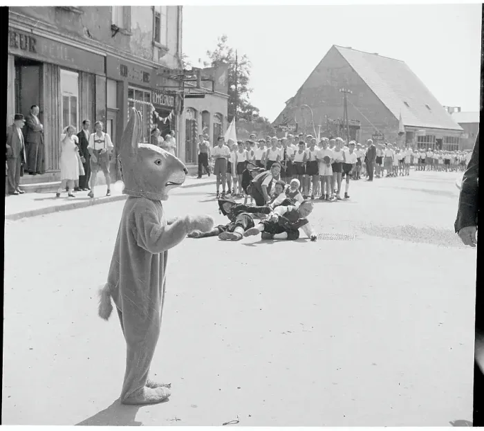 Framed Print : Youngster as Rabbit During Seehasen Festival Parade
