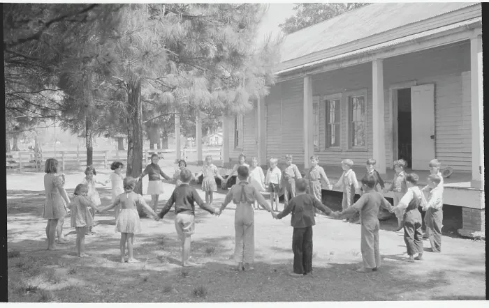 Framed Print : Youngsters Joining Hands During Recess Outside School Framed Print : Youngsters Joining Hands During Recess Outside School