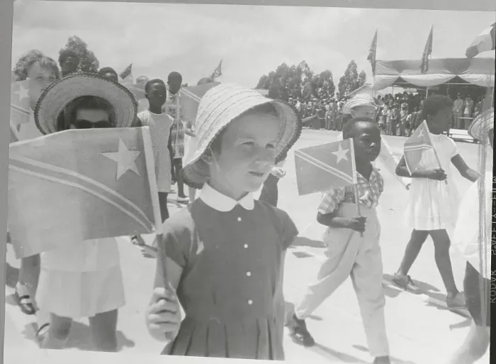 Framed Print : Youngsters Parading with Flags Framed Print : Youngsters Parading with Flags