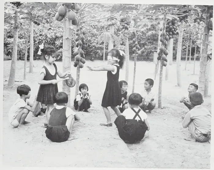 Framed Print : Youngsters Playing Blind Man's Buff Outdoors Framed Print : Youngsters Playing Blind Man's Buff Outdoors