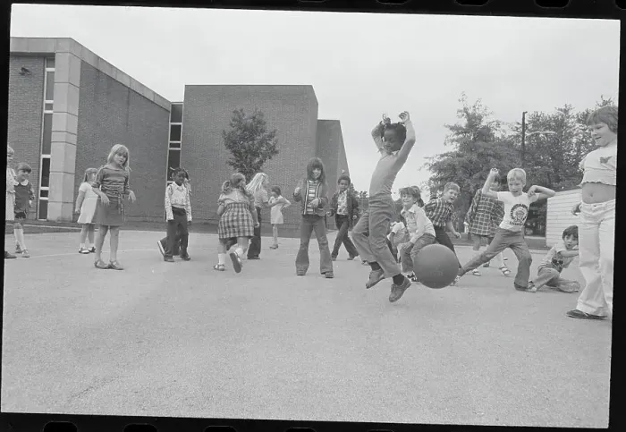 Framed Print : Youngsters During Recess in the School Park Framed Print : Youngsters During Recess in the School Park