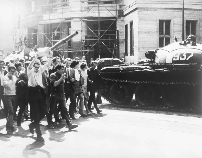 Framed Print : Youth March Past Tanks In Protest Framed Print : Youth March Past Tanks In Protest