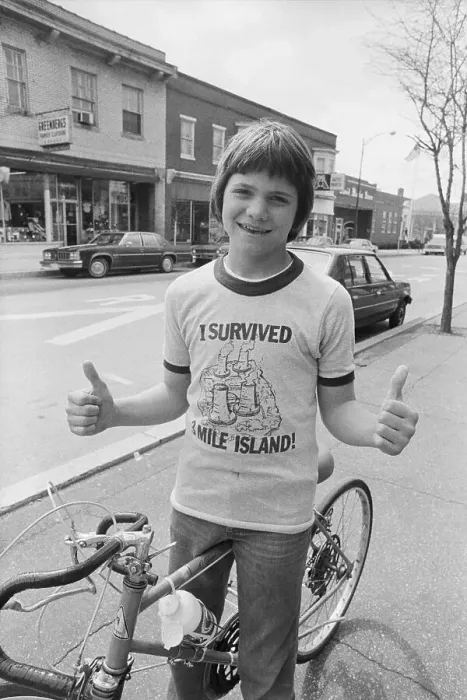 Framed Print : Youth Wearing 3 Mile Island T-Shirt Framed Print : Youth Wearing 3 Mile Island T-Shirt